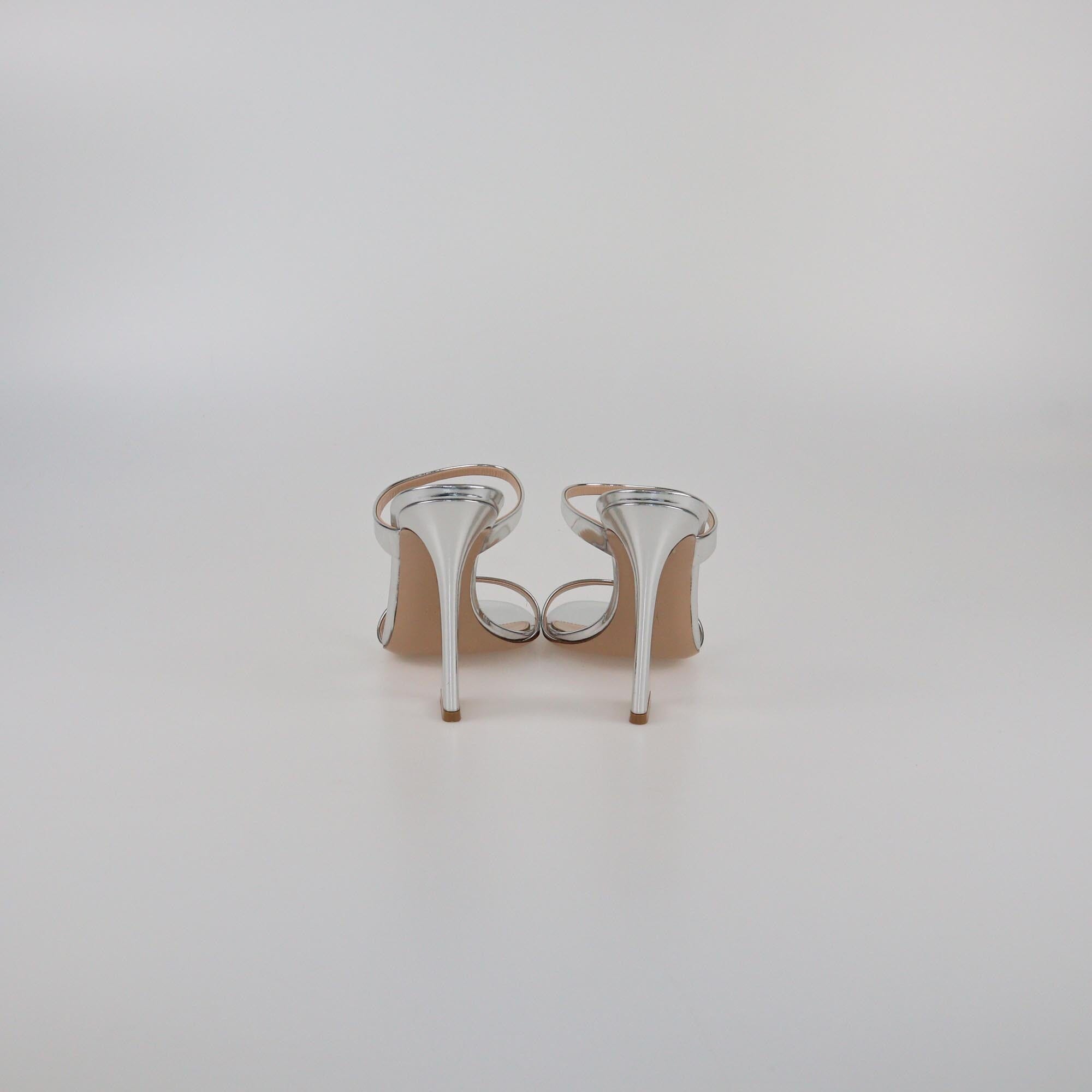 Gianvito Rossi Silver Aura Sandals Womens Gianvito Rossi 