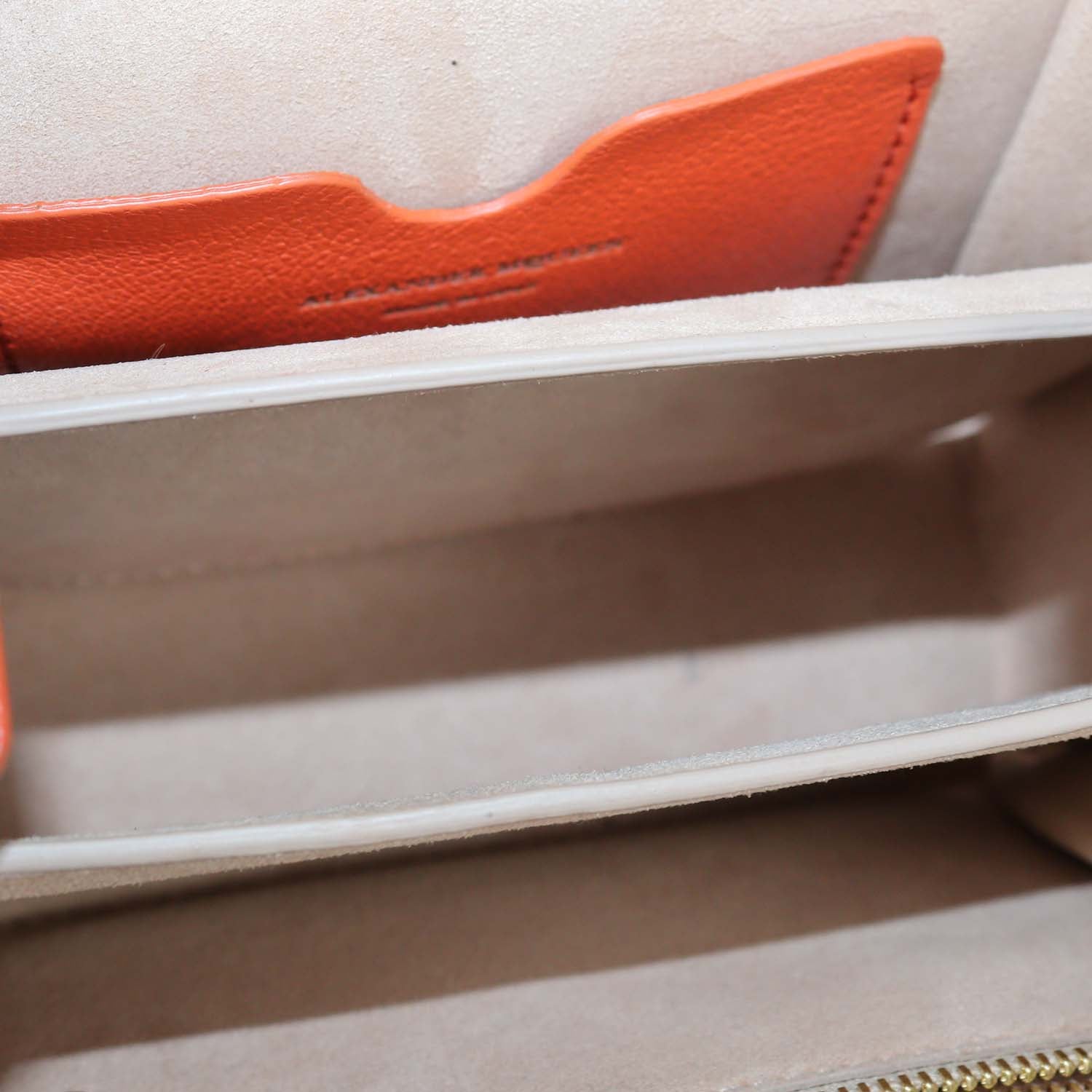 Alexander Mcqueen Orange Leather Box Shoulder Bag
