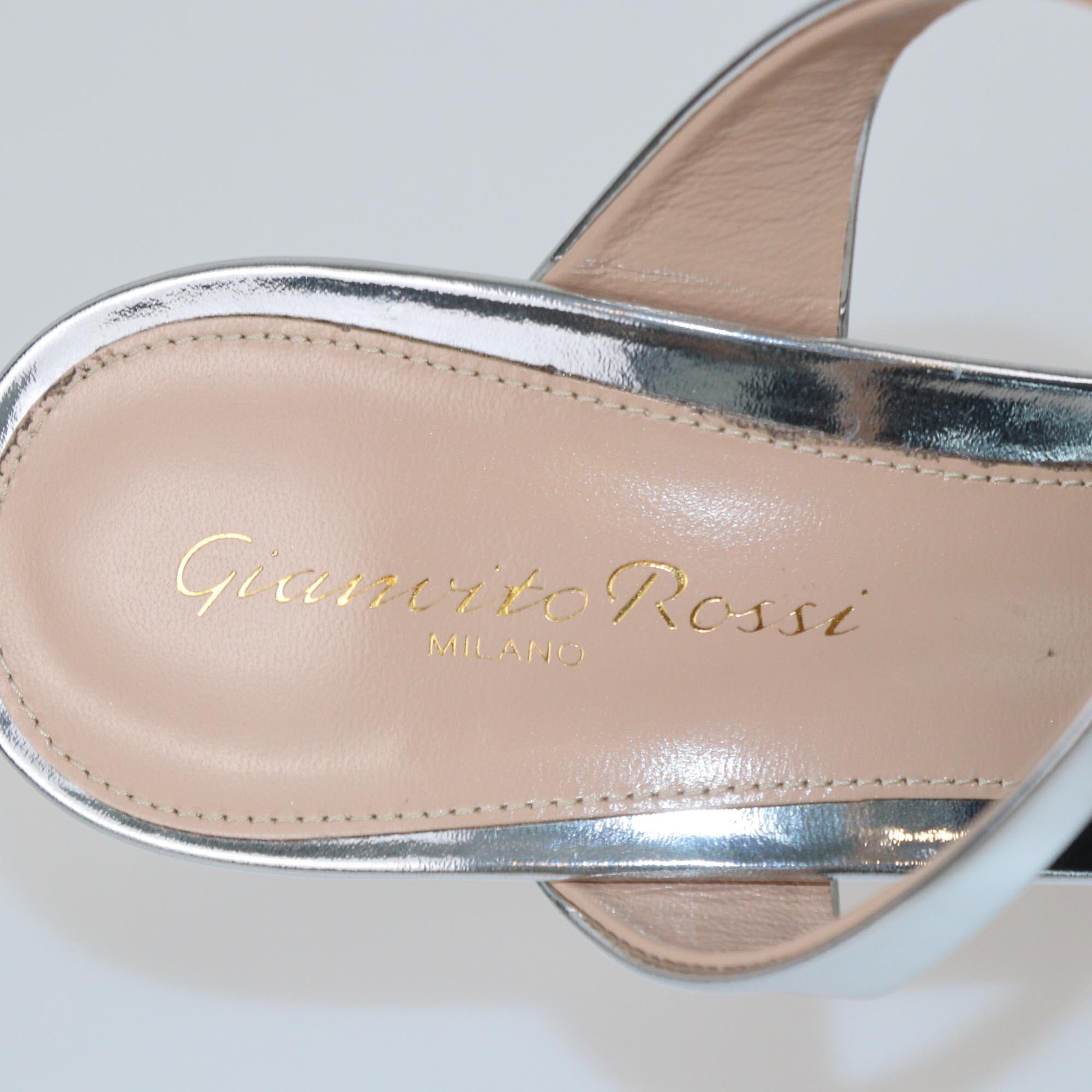Gianvito Rossi Silver Aura Sandals Womens Gianvito Rossi 