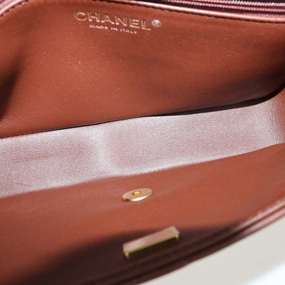 Chanel Beige,Brown Shearling and Quilted Leather Medium Flap Bag