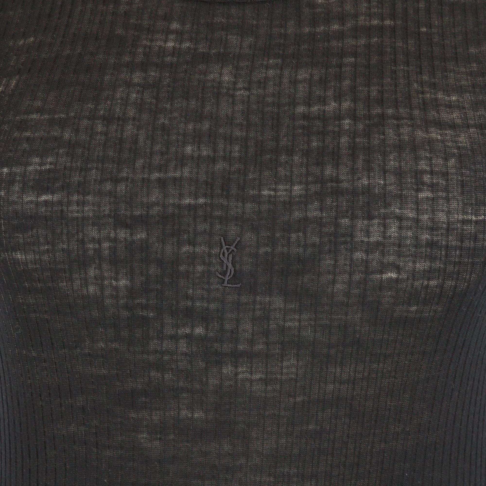 Saint Laurent Black Cassandre Tank Top Womens Saint Laurent 