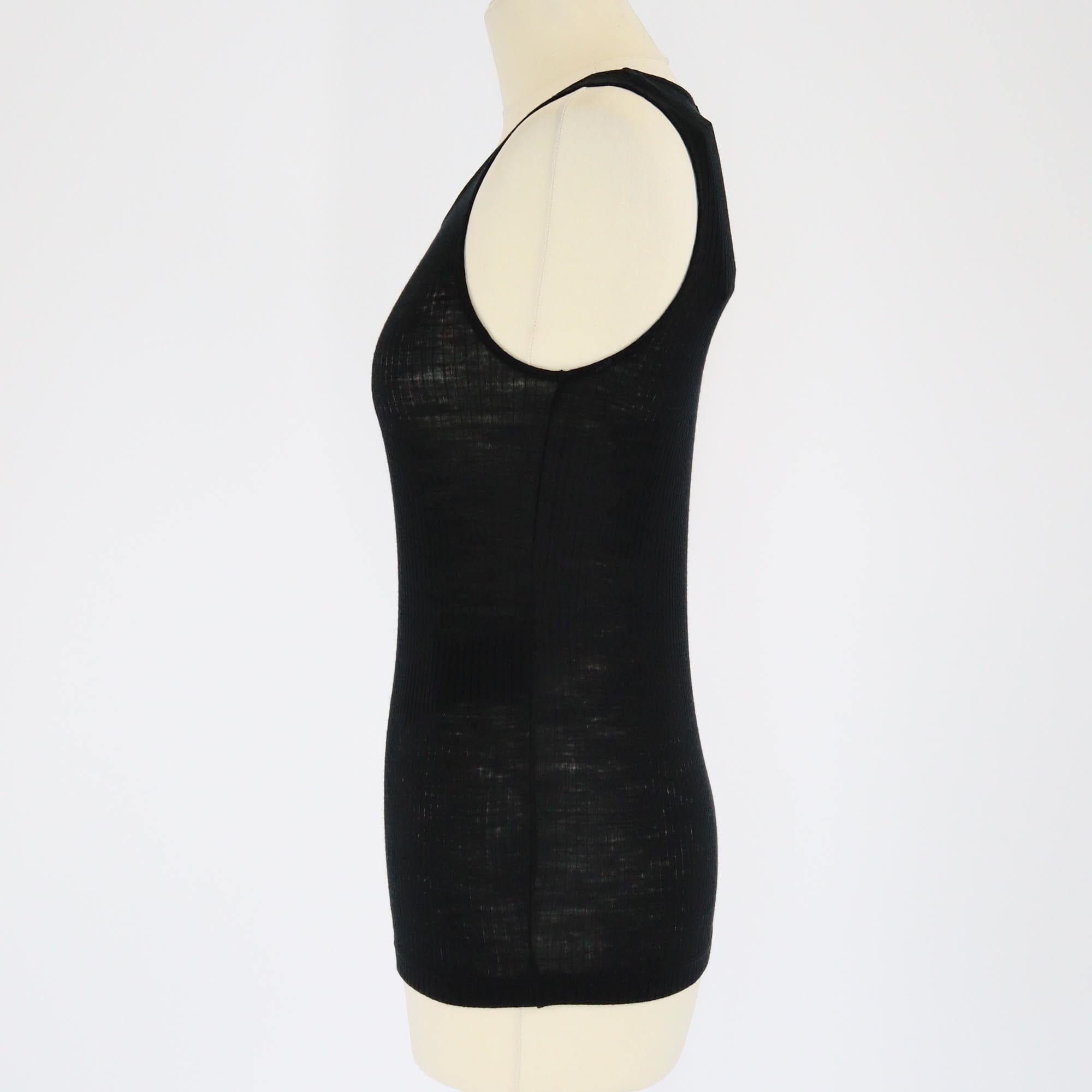 Saint Laurent Black Cassandre Tank Top Womens Saint Laurent 