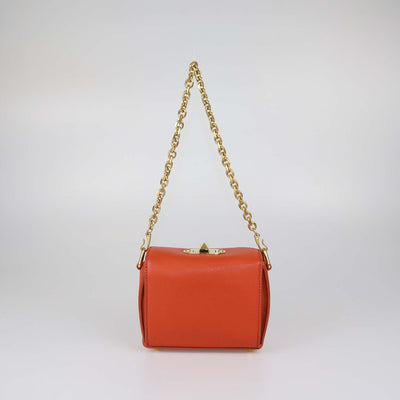 Alexander Mcqueen Orange Leather Box Shoulder Bag