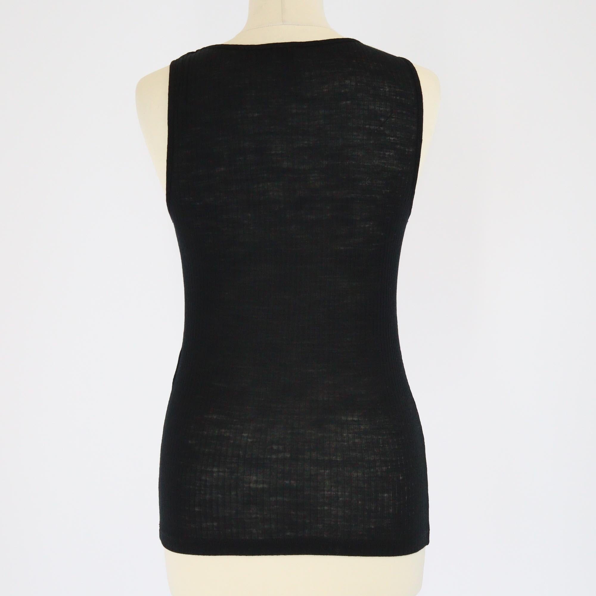 Saint Laurent Black Cassandre Tank Top Womens Saint Laurent 