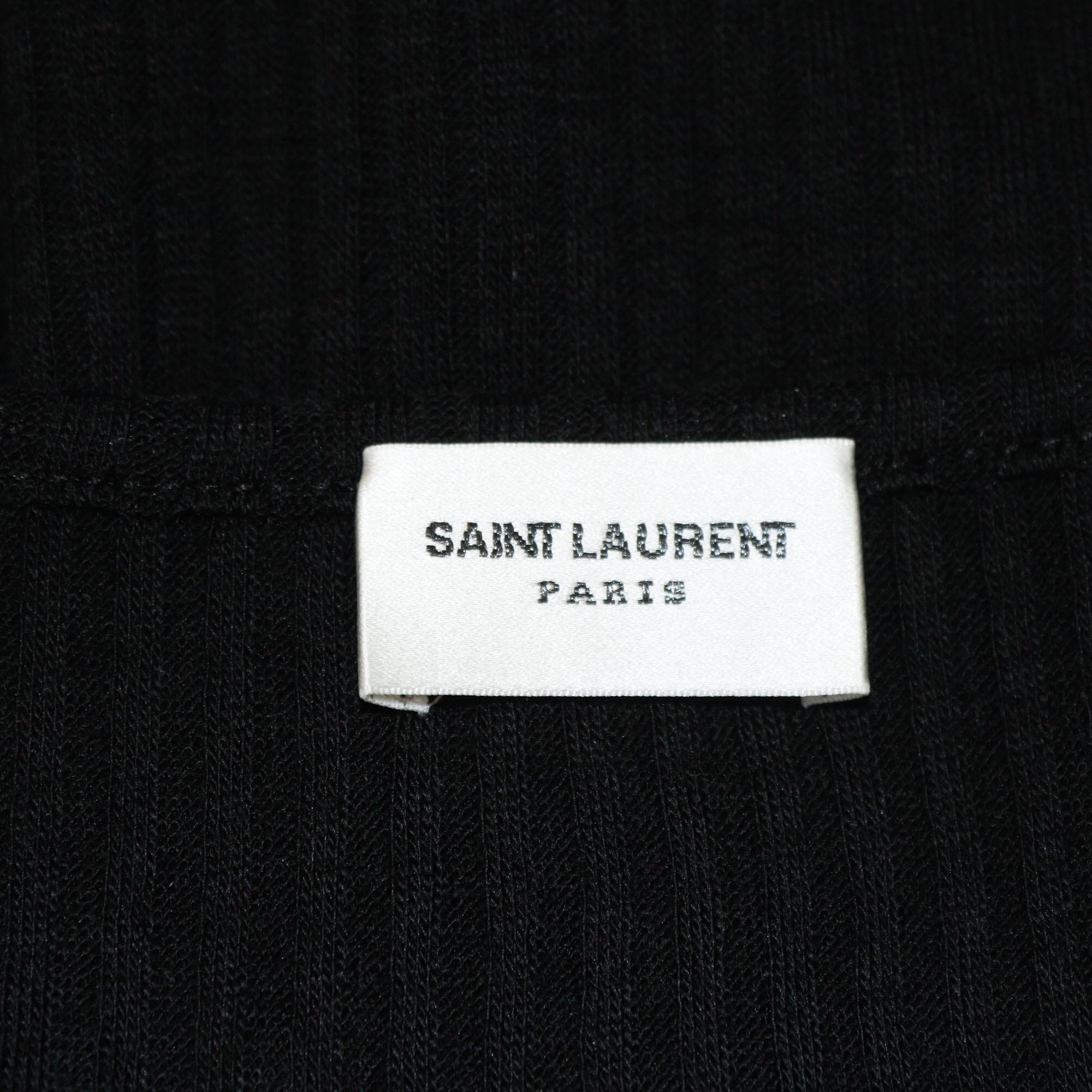 Saint Laurent Black Cassandre Tank Top Womens Saint Laurent 