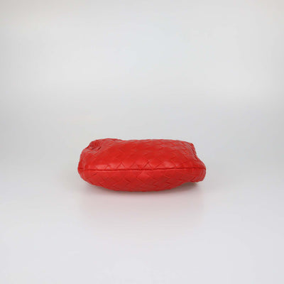 Bottega Veneta Red Intrecciato Leather Mini Jodie Hobo