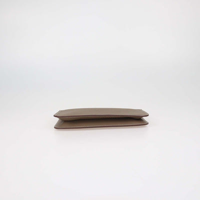 Hermes Etoupe Evercolor Leather Zipengo Chaine d'Ancre To Go Pouch