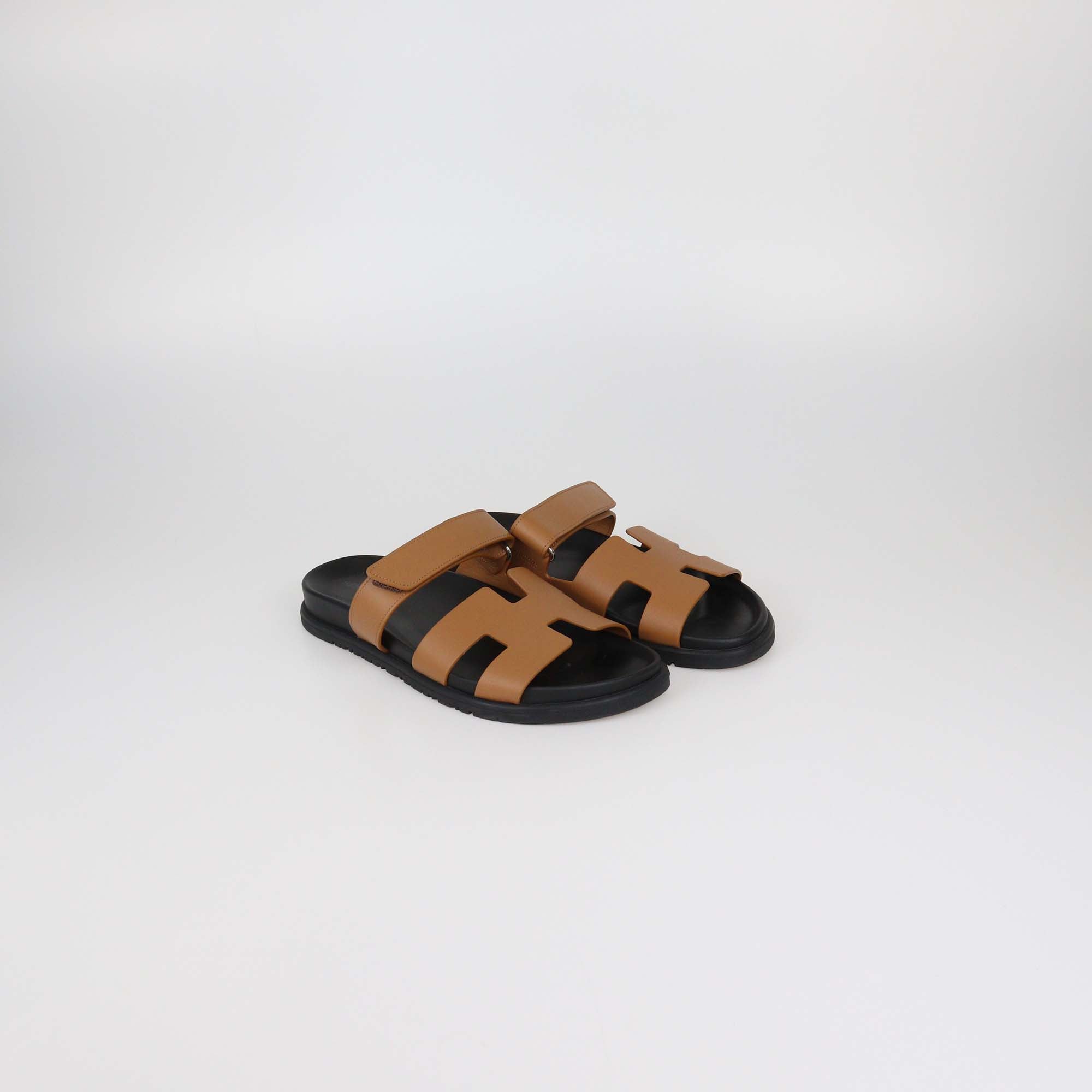 Hermes Natural Leather Chypre Sandals
