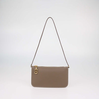 Hermes Etoupe Evercolor Leather Zipengo Chaine d'Ancre To Go Pouch