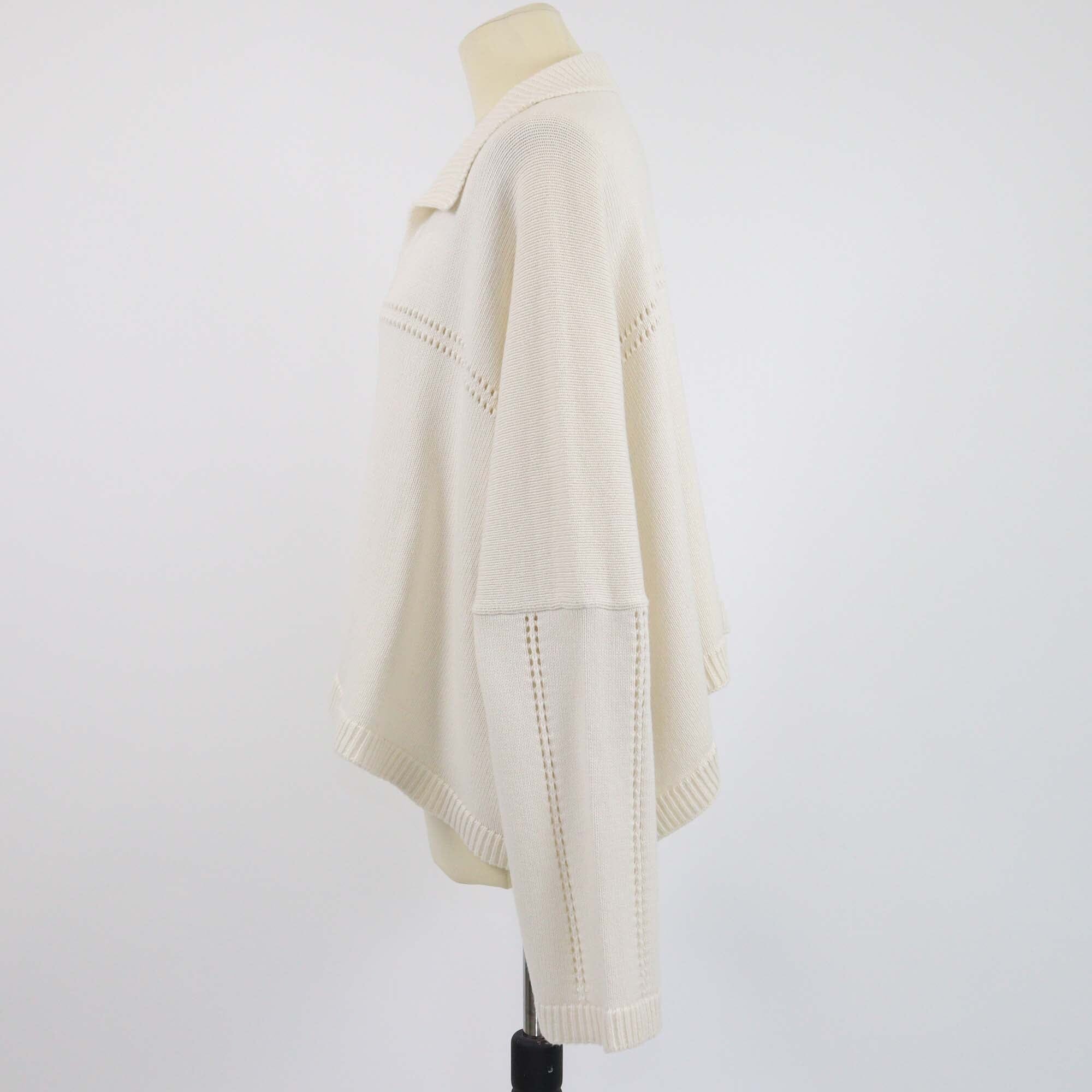 Loewe Off White Long Sleeve Collar Detailed Sweater Womens Loewe 