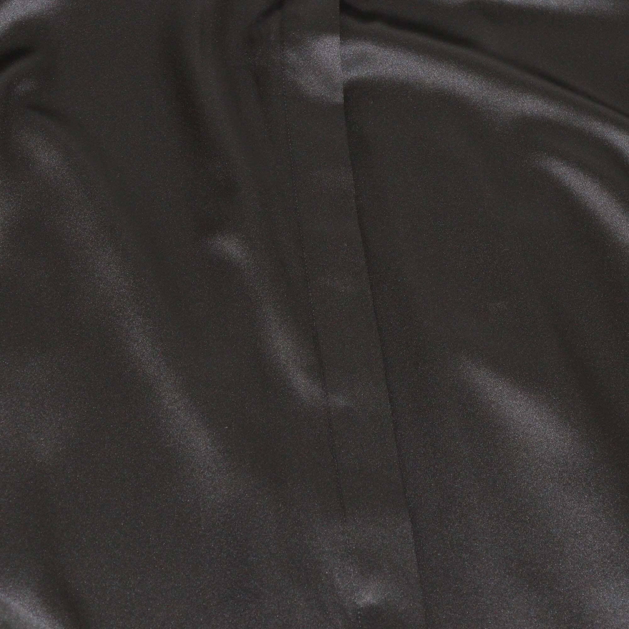 Michael Lo Sordo Black Shiny Silk Long Sleeve Shirt & Trouser Set Womens Michael Lo Sordo 