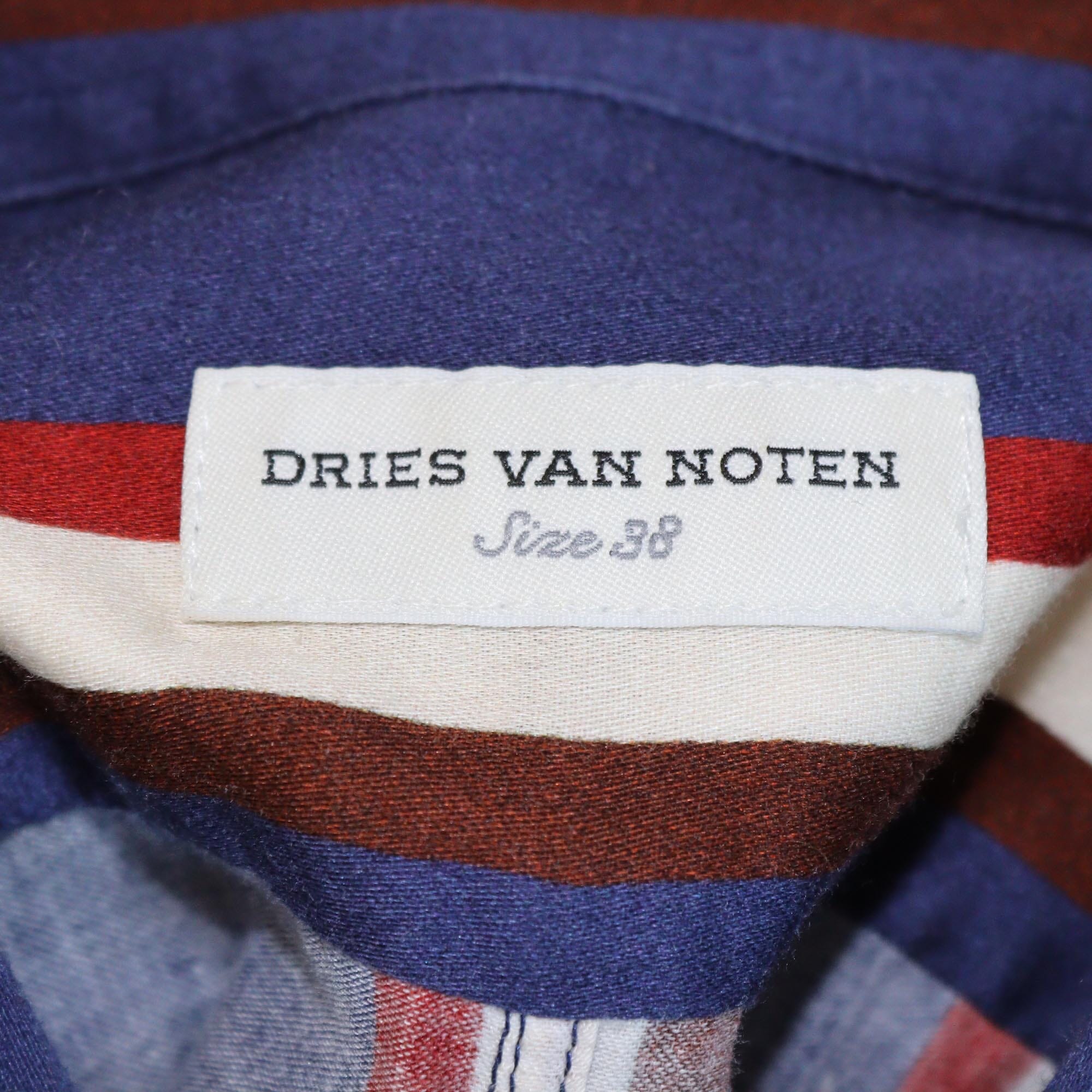 Dries van Noten Blue Vertical Stripe Long Sleeve Shirt Womens Dries van Noten 