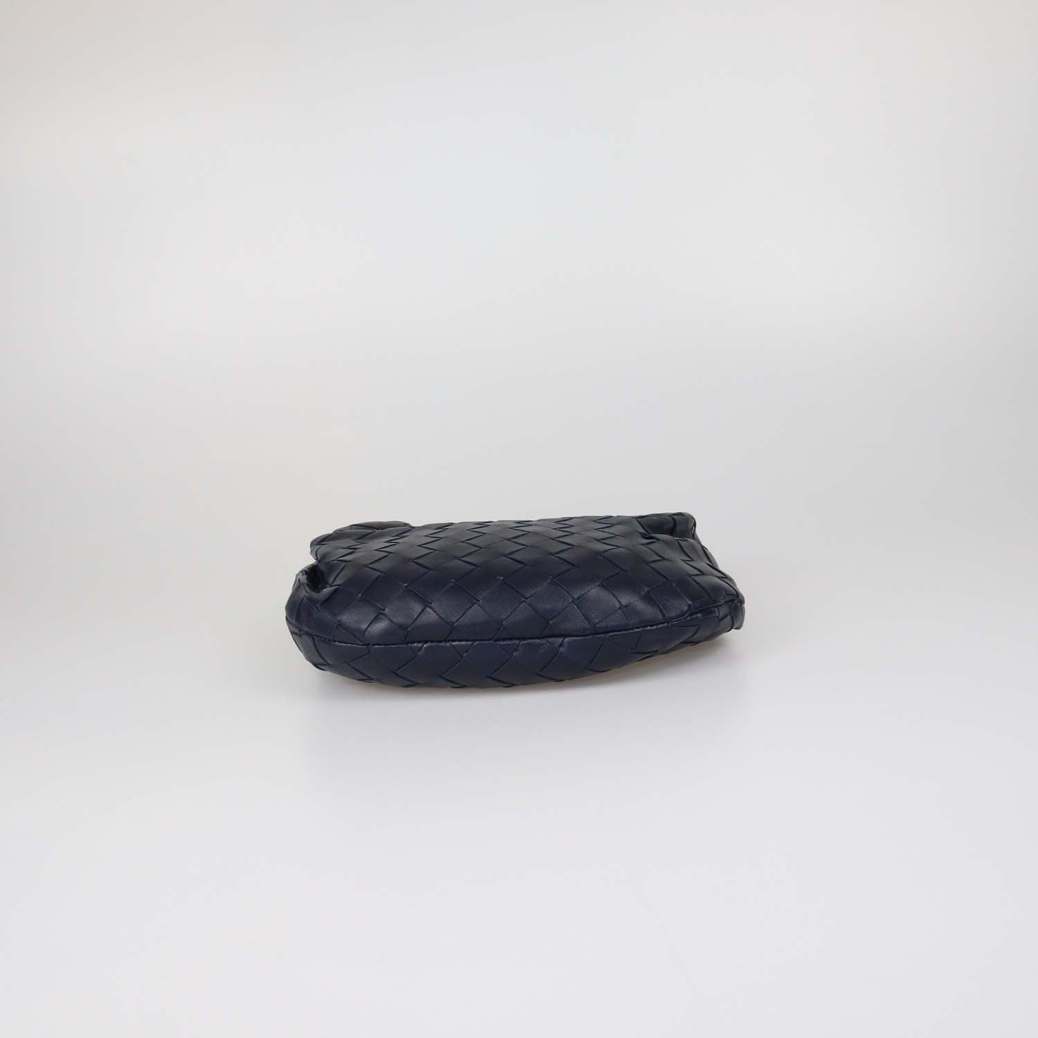 Bottega Veneta Navy Blue Intrecciato Leather Mini Jodie Hobo