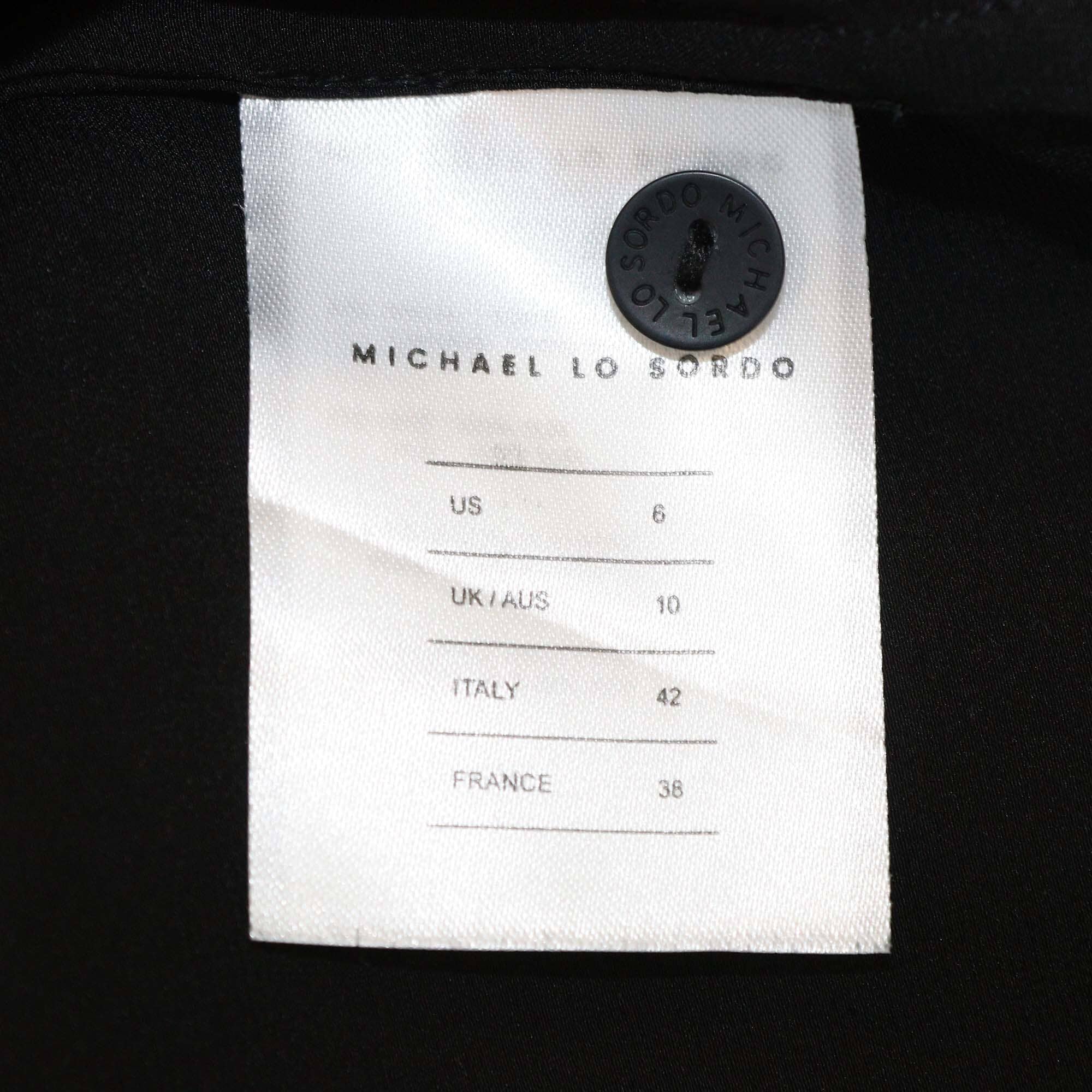 Michael Lo Sordo Black Shiny Silk Long Sleeve Shirt & Trouser Set Womens Michael Lo Sordo 