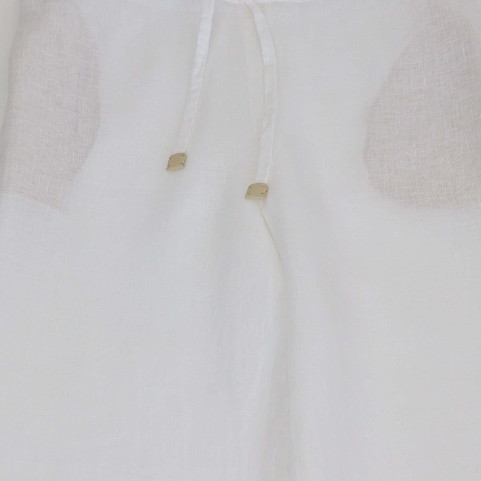 Loro Piana White Linen Pajama Long Sleeve Shirt & Pants Set Womens Loro Piana 