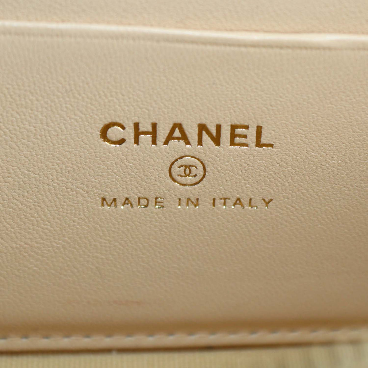 Chanel Beige Raffia Slim Vanity Case w/ Chain