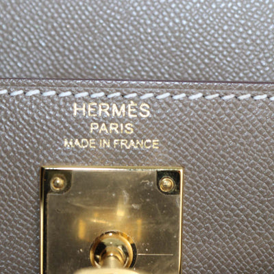Hermes Etoupe Madame Leather Gold Hardware Kelly Elan Sellier Bag