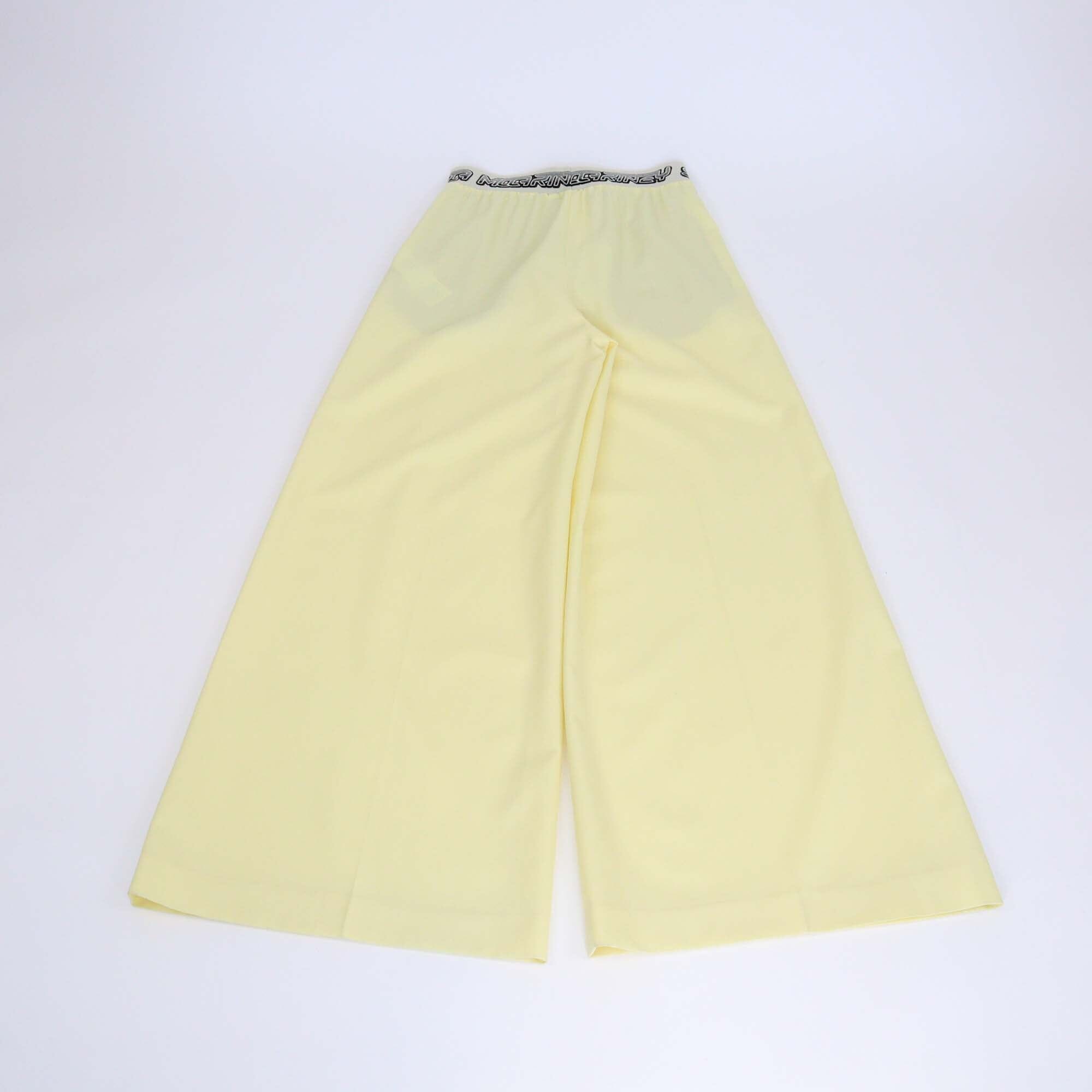Stella McCartney Yellow Wool Logo Waistband Trousers Womens Stella McCartney 