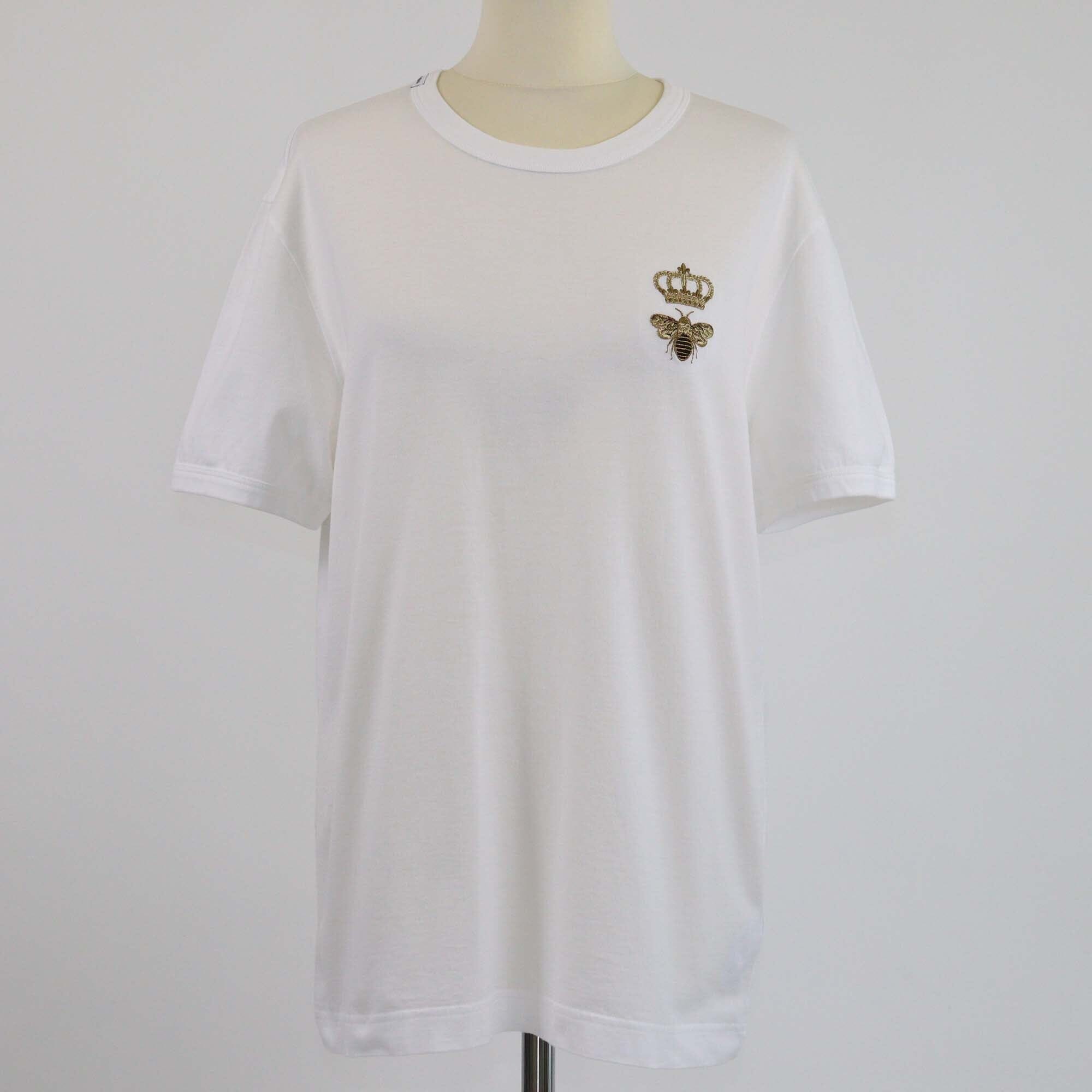 Dolce & Gabbana White Crown Bee Short Sleeve T-Shirt Mens Dolce & Gabbana 