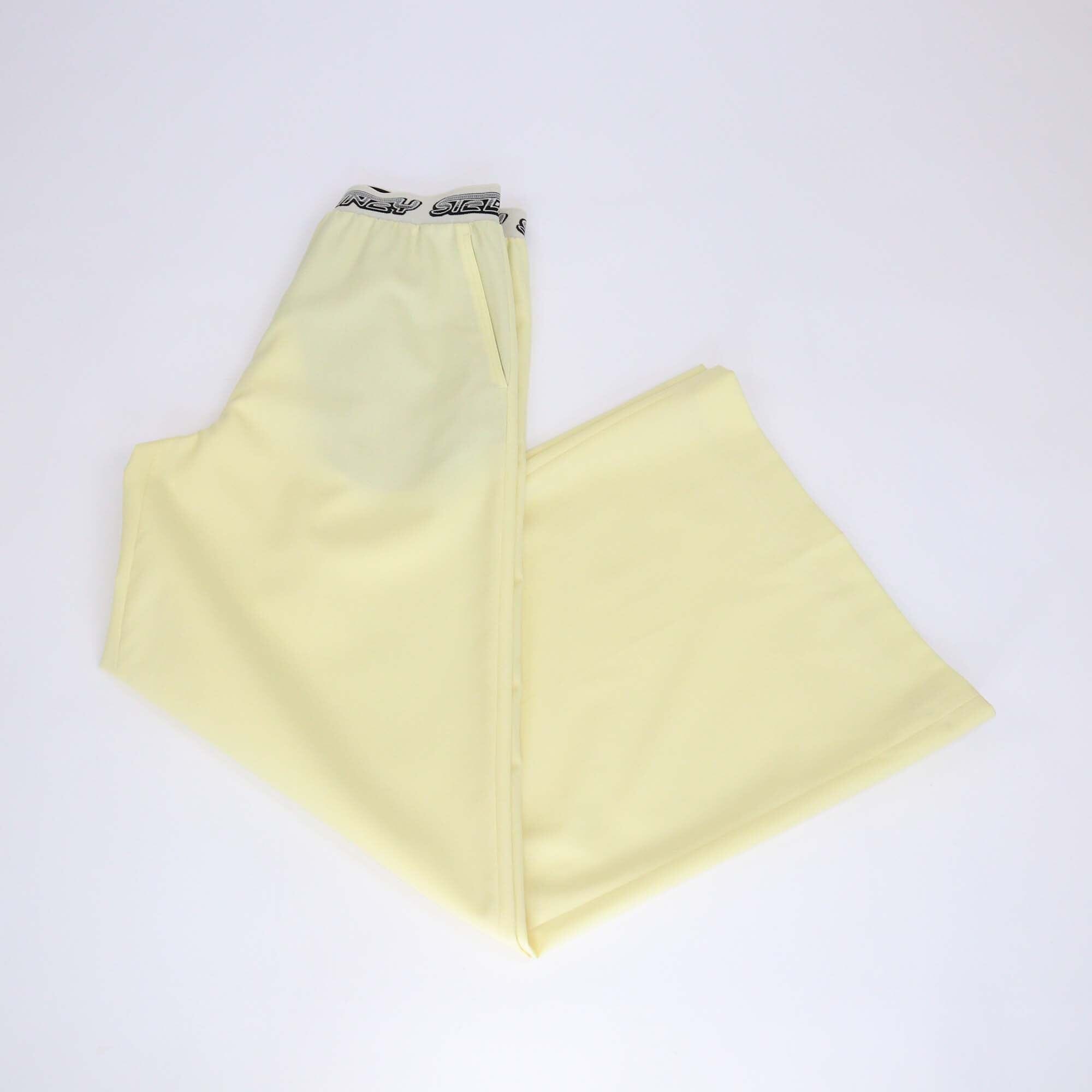 Stella McCartney Yellow Wool Logo Waistband Trousers Womens Stella McCartney 
