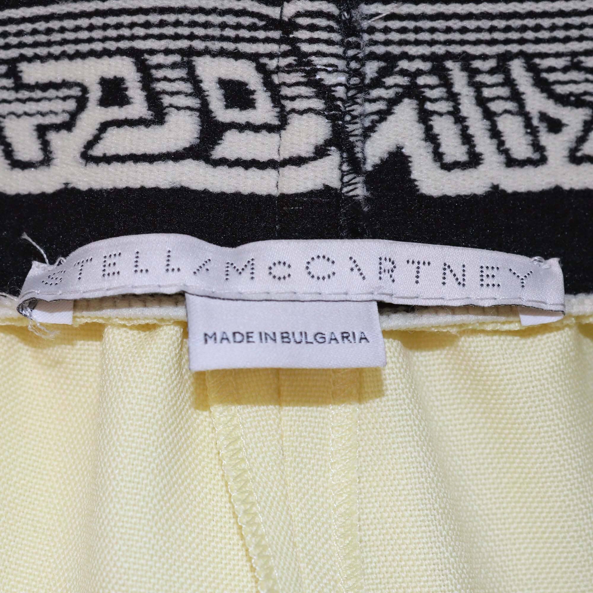 Stella McCartney Yellow Wool Logo Waistband Trousers Womens Stella McCartney 