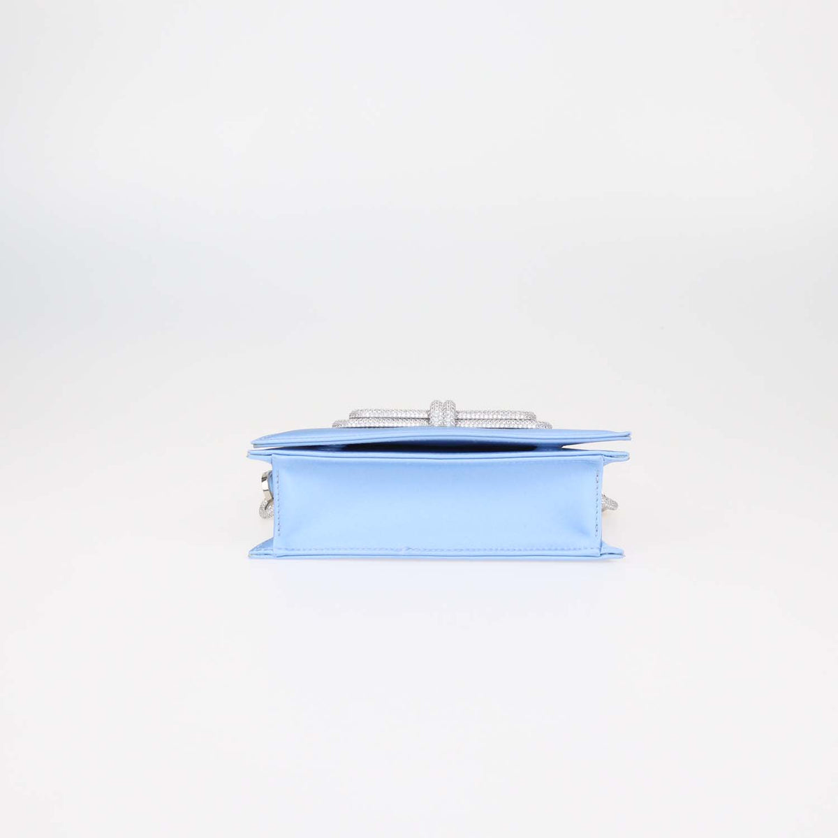 Mach & Mach Light Blue Satin Small Double Bow Samantha Bag