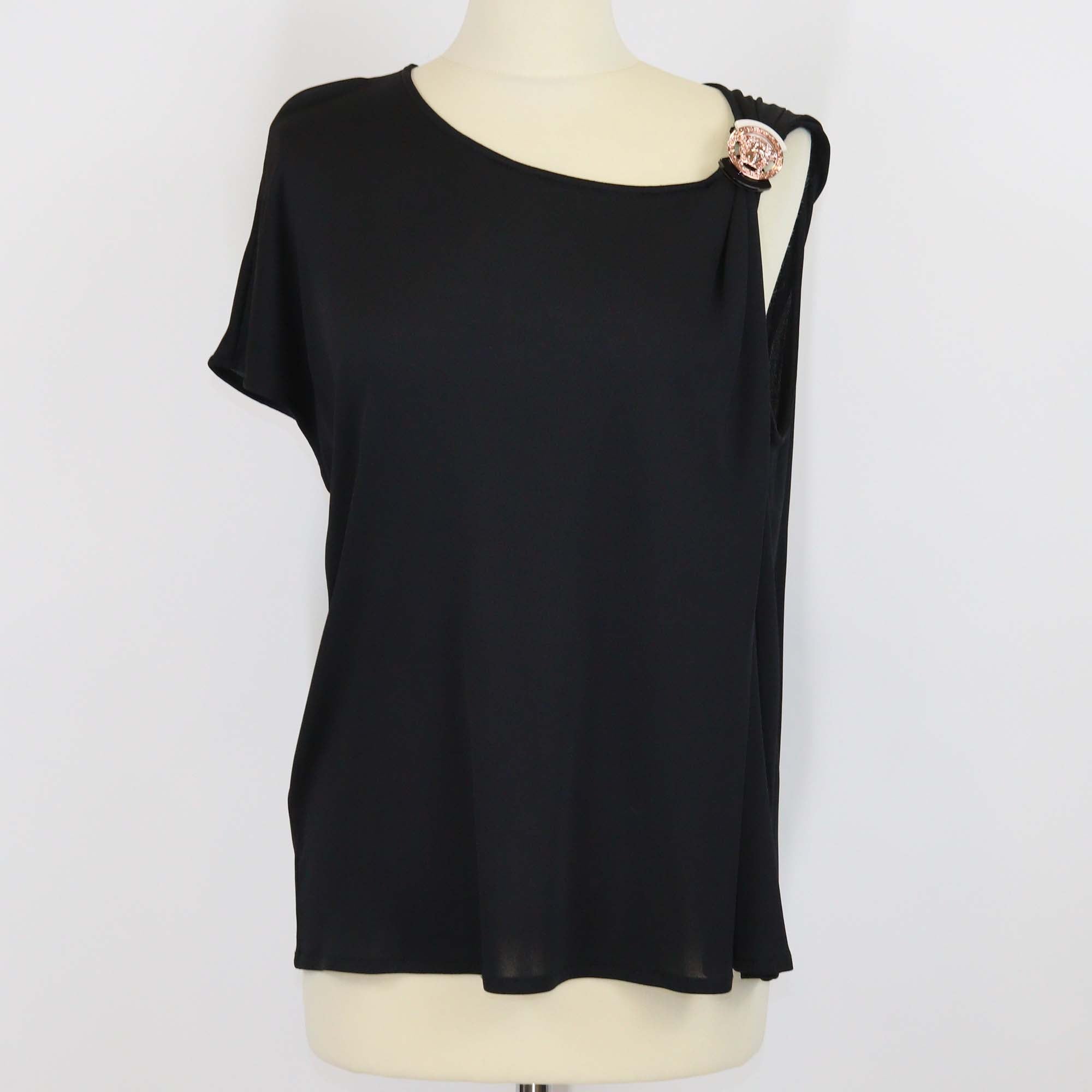 Versace Black Medusa Medallion Sleeveless Top