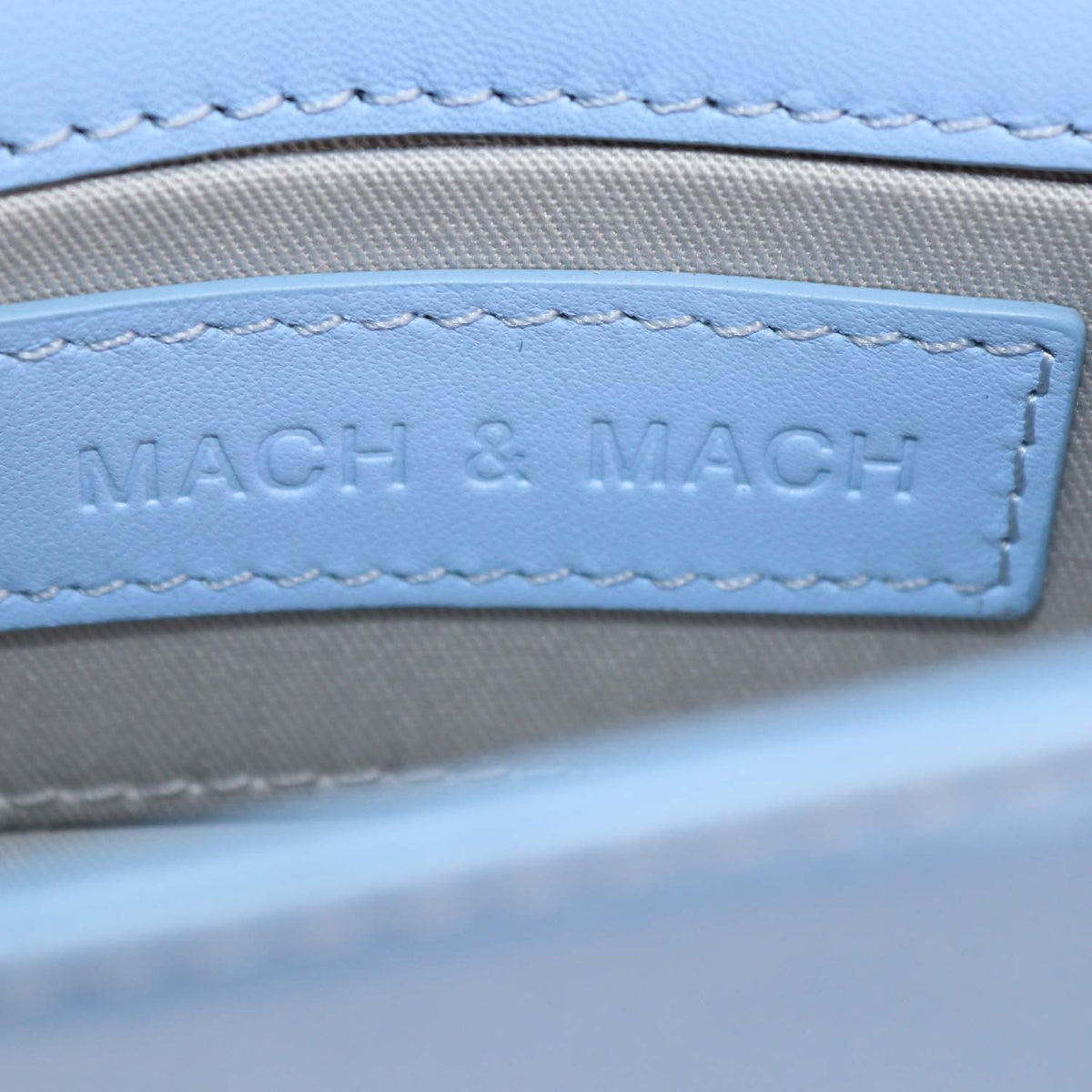 Mach & Mach Light Blue Satin Small Double Bow Samantha Bag