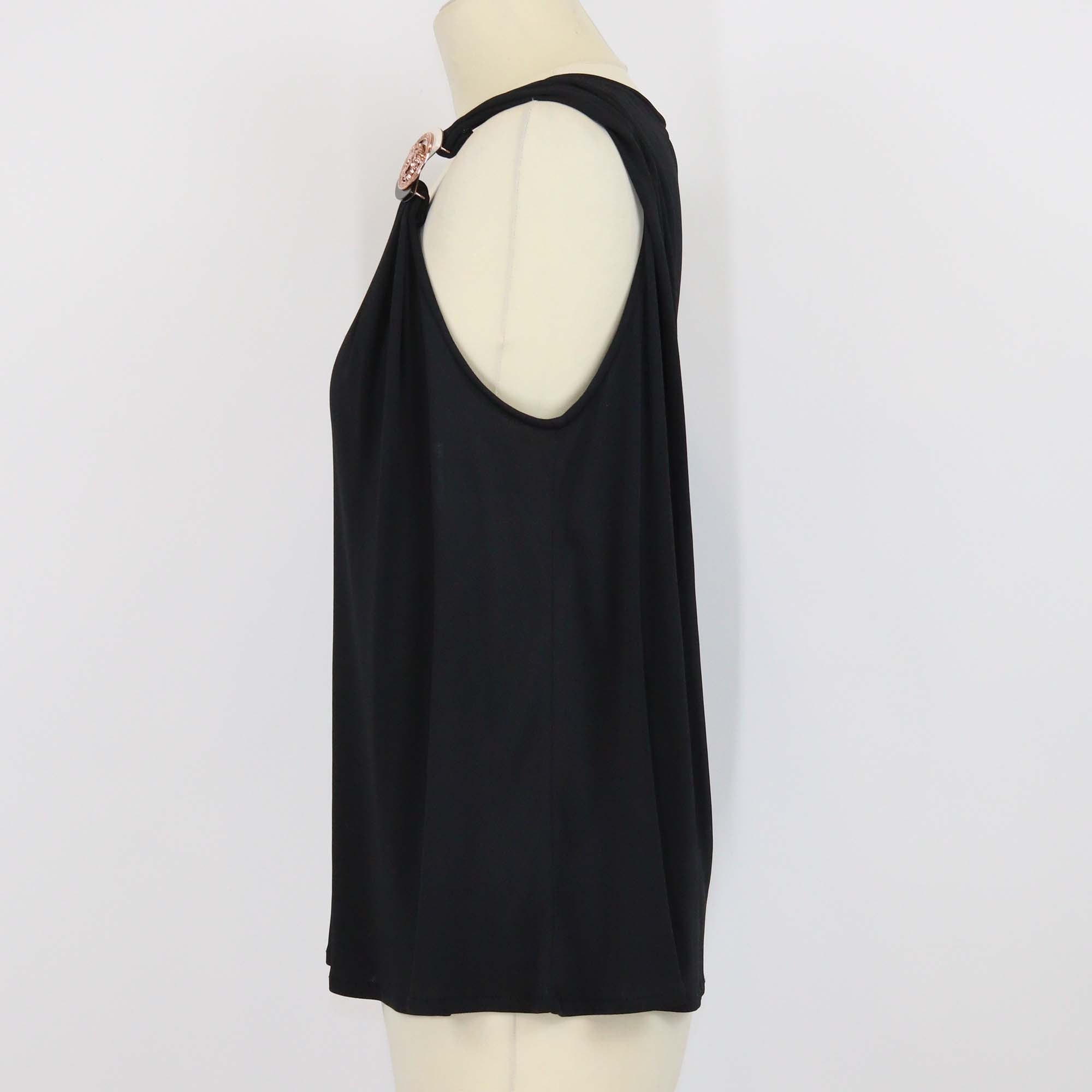 Versace Black Medusa Medallion Sleeveless Top