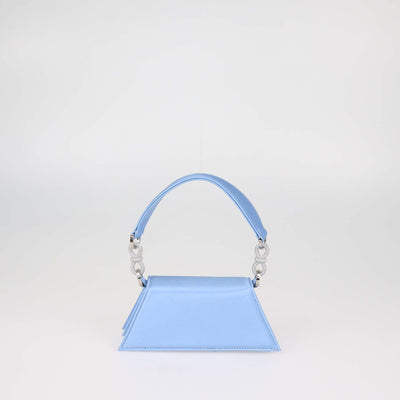 Mach & Mach Light Blue Satin Small Double Bow Samantha Bag