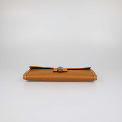 Hermes Brown Evercolor Leather Jige Elan 29 Clutch