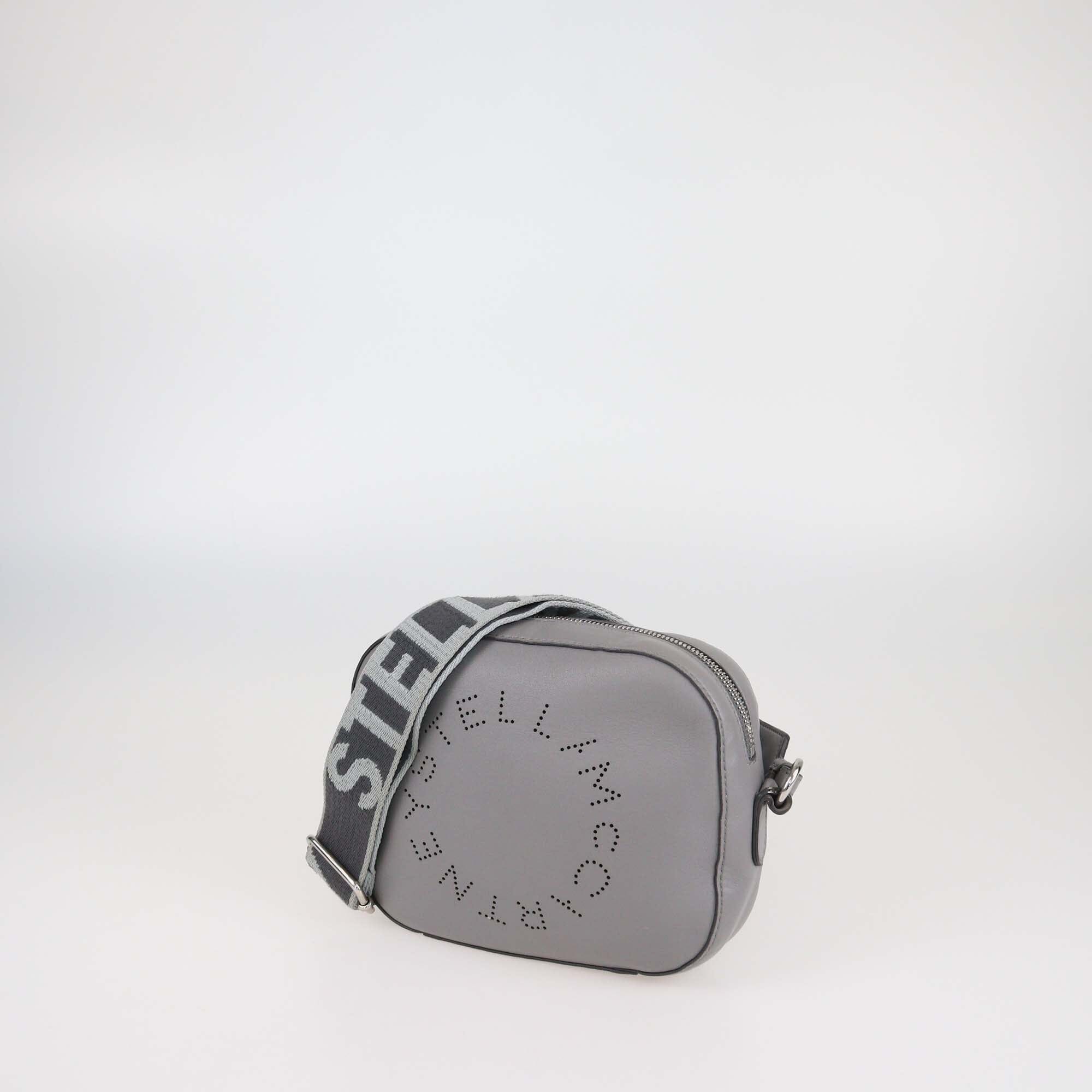 Stella McCartney Grey Faux Leather Camera Crossbody Bag Womens Stella McCartney 