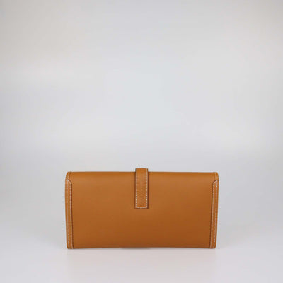 Hermes Brown Evercolor Leather Jige Elan 29 Clutch