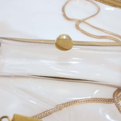Saint Laurent Clear/Gold Pvc and Leather Betty Shoulder Bag Womens Saint Laurent 