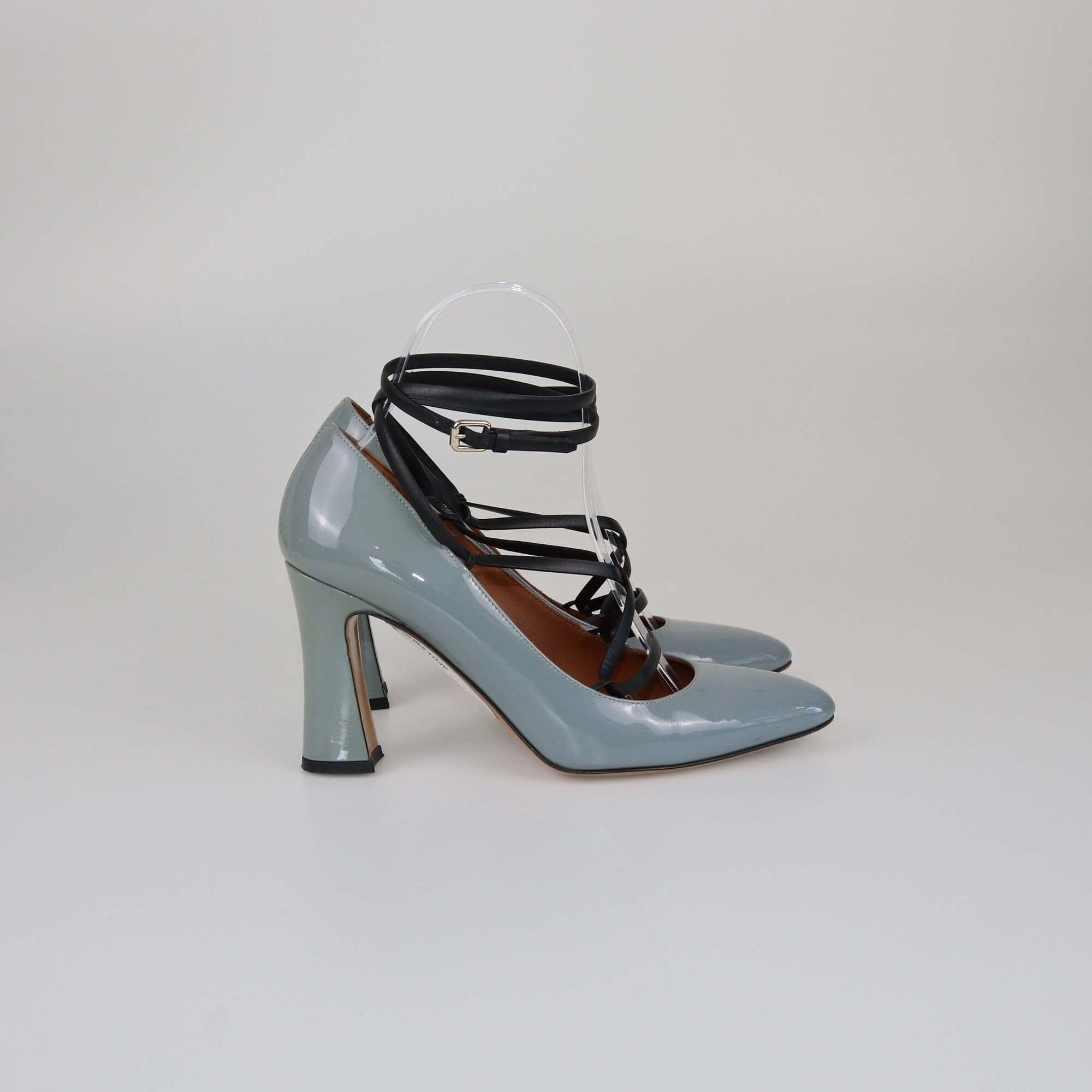 Valentino Gray Ankle Strap Pumps Womens Valentino 