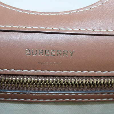 Burberry Brown,Beige Canvas and Leather Mini Pocket Bag
