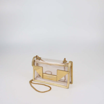 Saint Laurent Clear/Gold Pvc and Leather Betty Shoulder Bag Womens Saint Laurent 