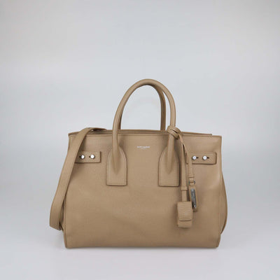 Saint Laurent Beige Leather Small Classic Sac De Jour Tote