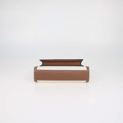 Burberry Brown,Beige Canvas and Leather Mini Pocket Bag