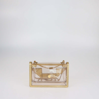 Saint Laurent Clear/Gold Pvc and Leather Betty Shoulder Bag Womens Saint Laurent 