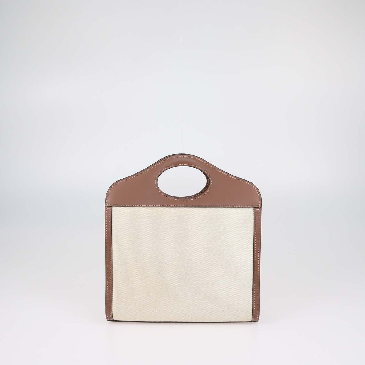 Burberry Brown,Beige Canvas and Leather Mini Pocket Bag