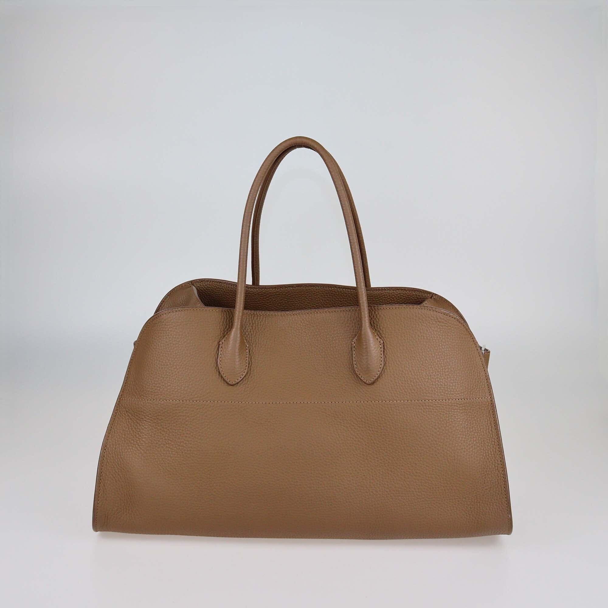 The Row Brown Soft Leather Margaux 17 Tote Womens The Row 