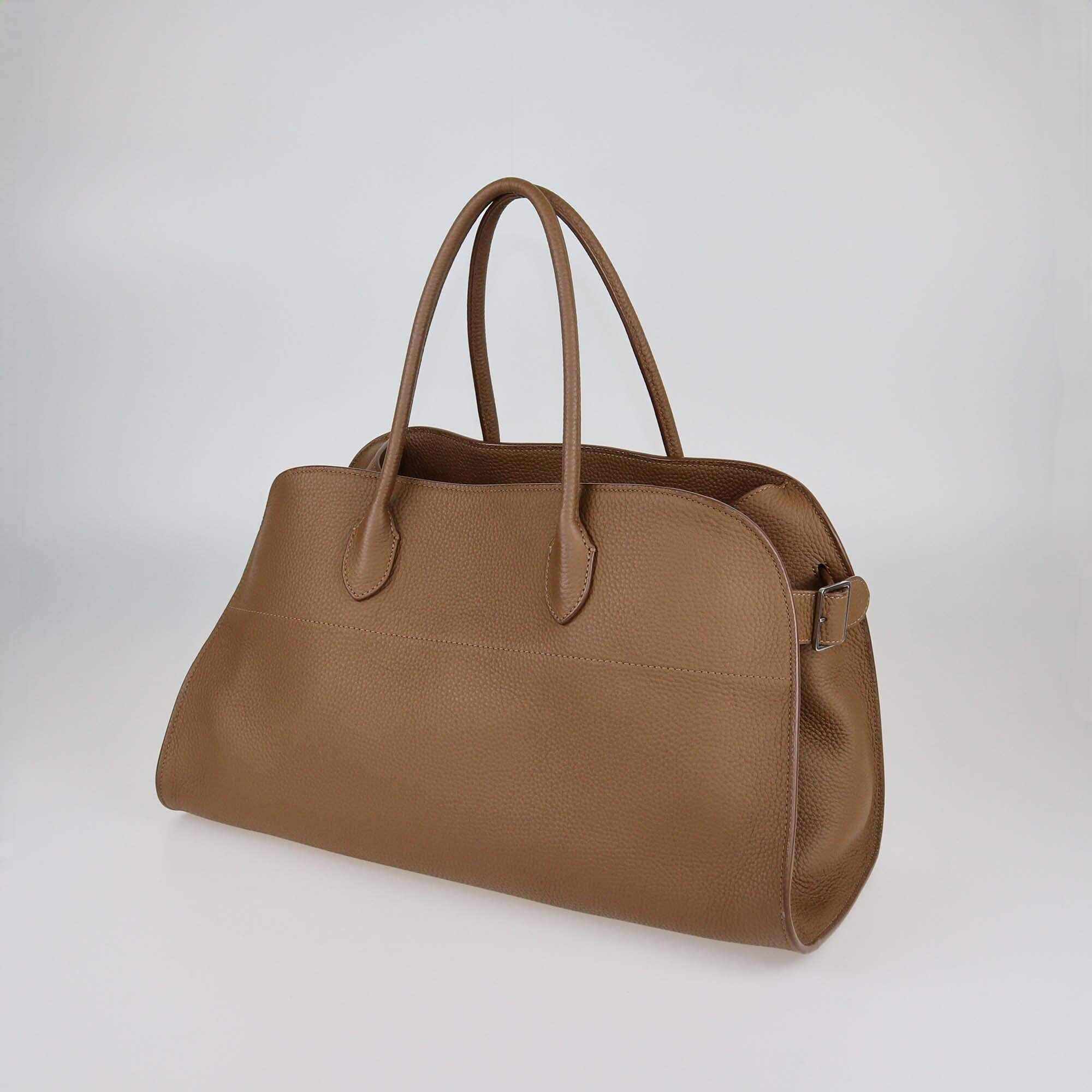 The Row Brown Soft Leather Margaux 17 Tote Womens The Row 