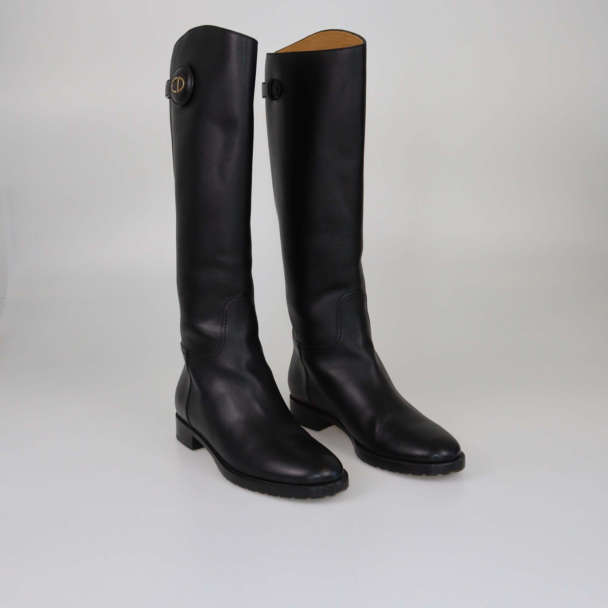 Christian Dior Black Diorable Riding Boots Womens Christian Dior 