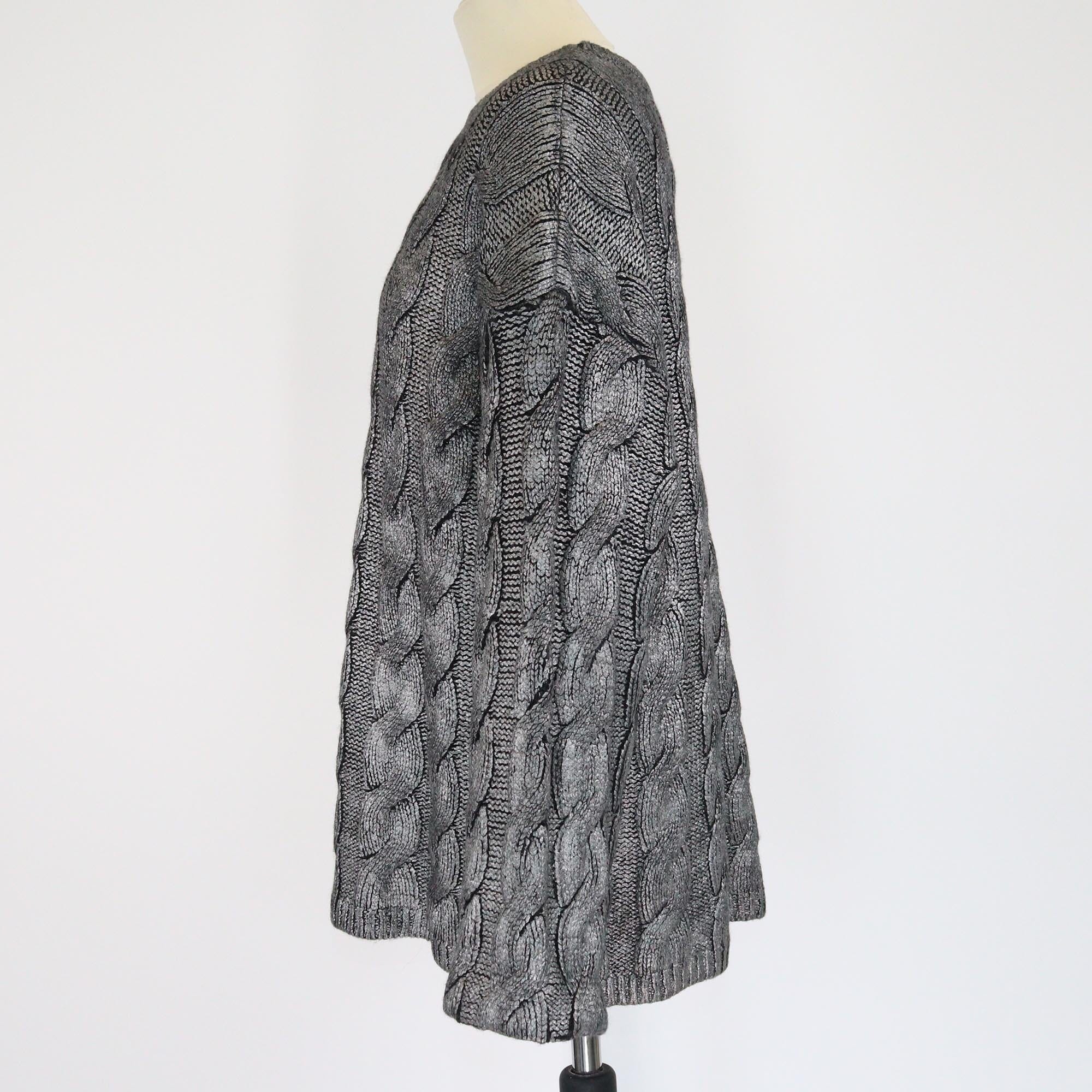 Toteme Metallic Grey Cable Knit Sweater Womens Toteme 