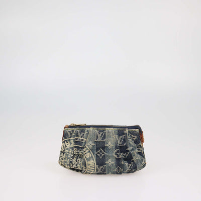 Louis Vuitton Blue Monogram Denim Raye Trousse Cosmetic Pouch