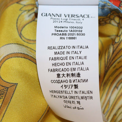 Versace Black/Multicolor Wool & Silk Goddess Foulard V Neck Jumper