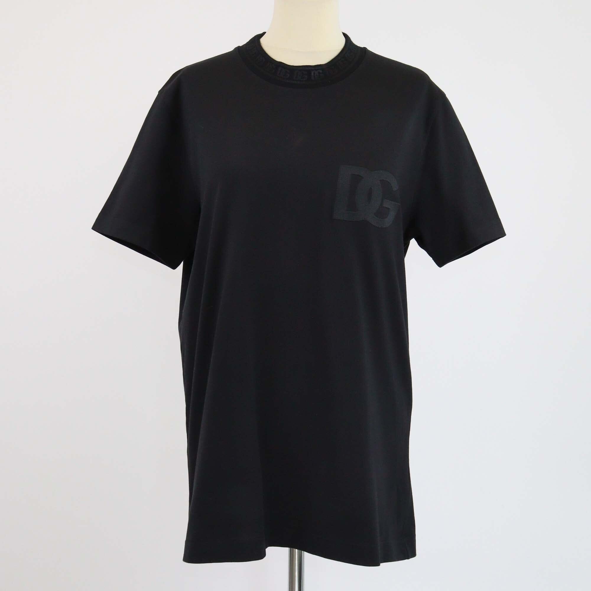 Dolce & Gabanna Black DG Embroidered Short Sleeve T-Shirt Mens Dolce & Gabbana 