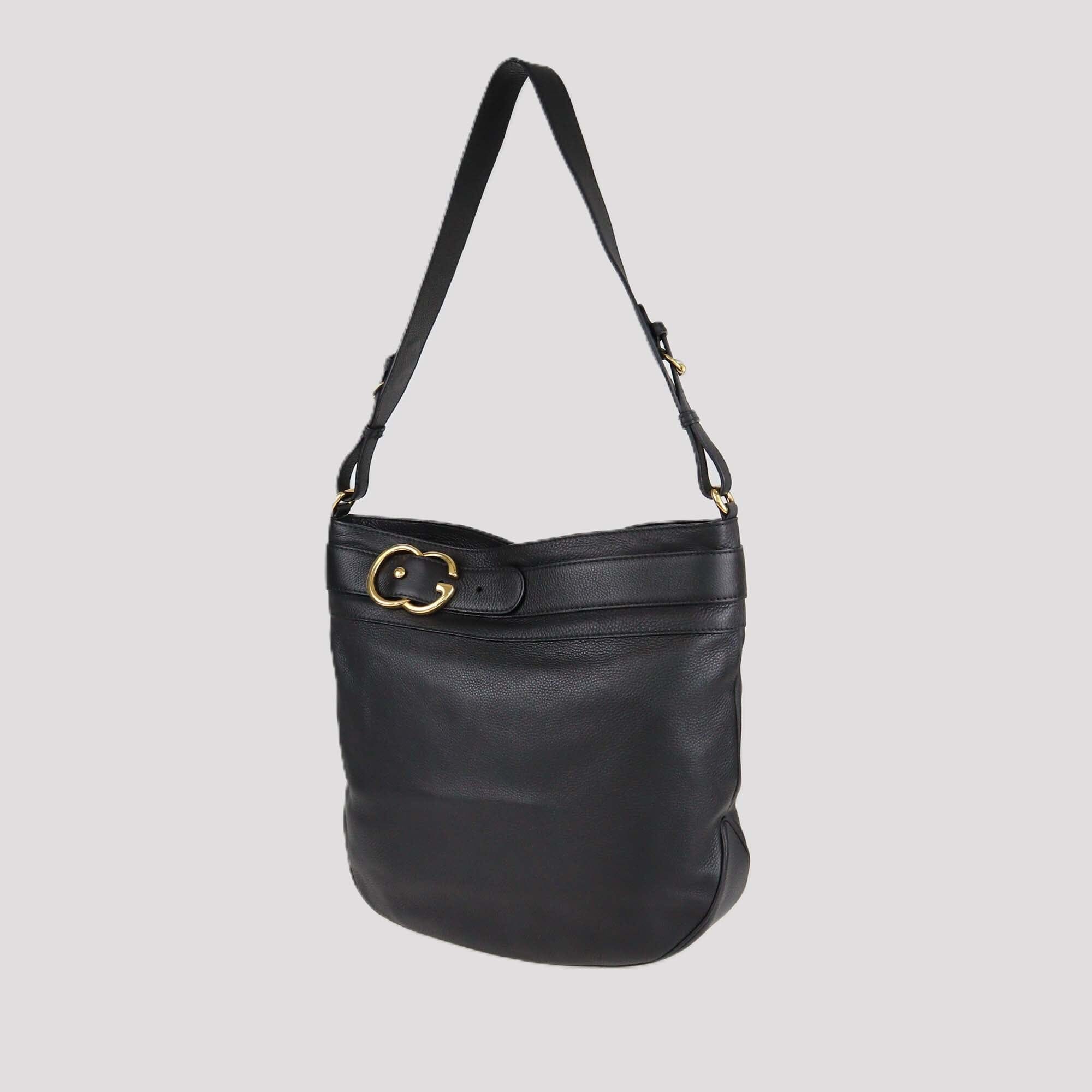 Gucci Black Leather Ride Large Shoulder Bag Womens Gucci 