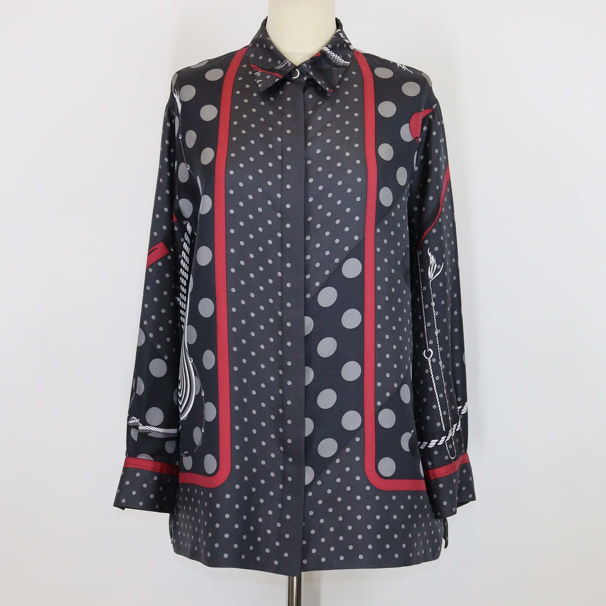 Hermes Black/Multicolor Printed Button Up Shirt